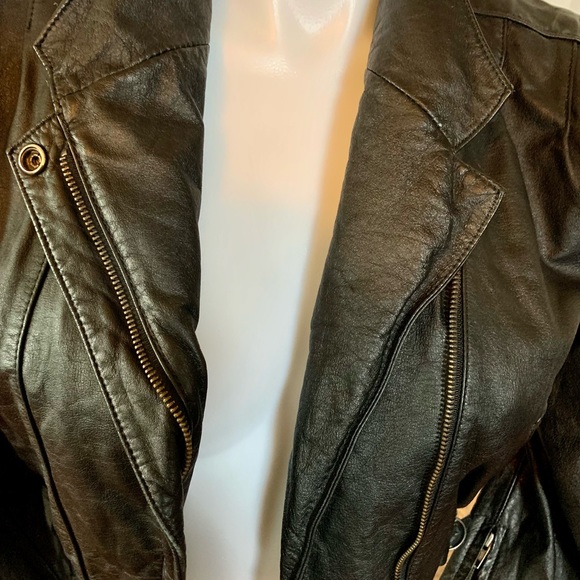 SALE- EX CONDITION SUPER CHIC FIDELITY LEATHER MOTO JACKET.💞 - Picture 9 of 13